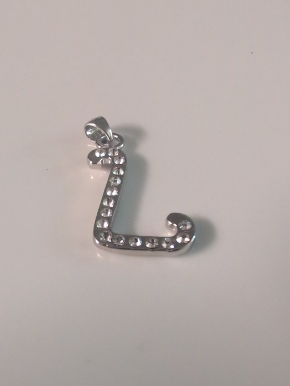 Sterling Silver Crystal Initial 'L' Pendant- Elegant Women Jewelry - Picture 3 of 3